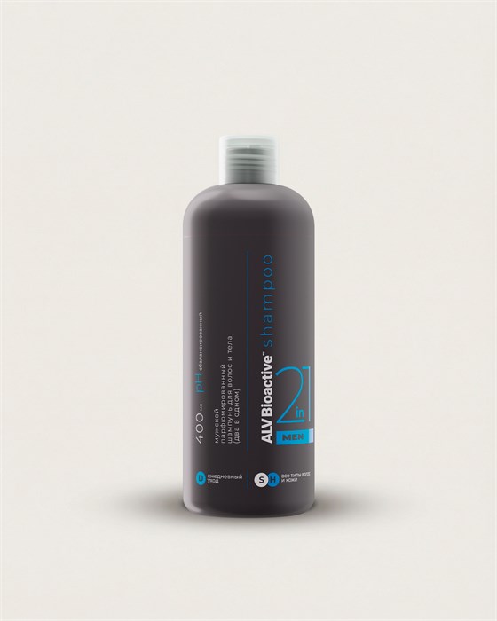 ALV Bioactive Мужской шампунь для волос и тела 2в1 2235